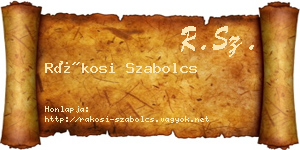 Rákosi Szabolcs névjegykártya
